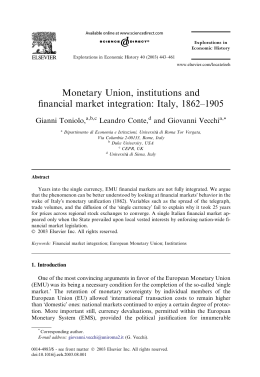 Monetary Union, institutions and financial market
