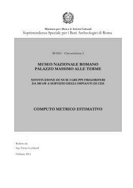 Computo Metrico estimativo - Soprintendenza archeologica di Roma