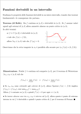 Teoremi sulle funzioni derivabili su un intervallo