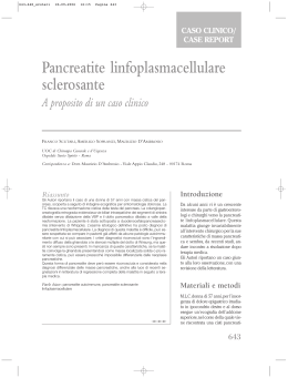 14 Pancreatite linfoplasmacellulare sclerosante. A proposito di un