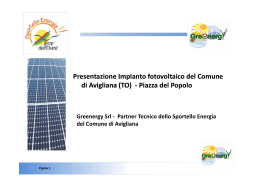 Presentazione Impianto fotovoltaico del Comune di di Avigliana