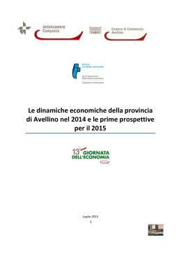 Rapporto Avellino 2015 - Camera di Commercio di Avellino