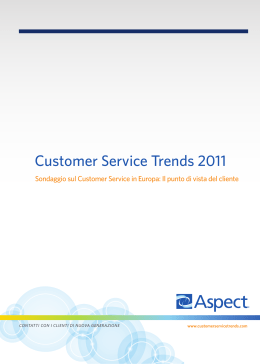 Aspect Customer Service Trends 2011