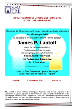 Scarica il programma - Dipartimento di Lingue, Letterature e Culture