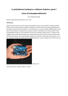 La piattaforma hardware e software Arduino: parte I Corso