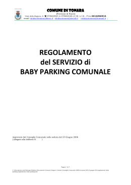 Regolamento Baby Parking