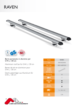 Barre portatutto in alluminio per SWL 130 cm Aluminium roof bar for
