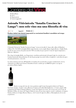 Azienda Vitivinicola “Amalia Cascina in Langa”: non solo vino ma