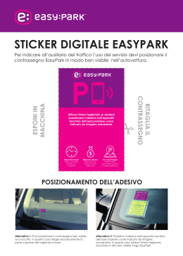 sticker digitale easypark posizionamento dell`adesivo ritaglia il