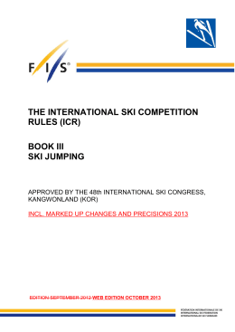 THE INTERNATIONAL SKI COMPETITION RULES (ICR) BOOK