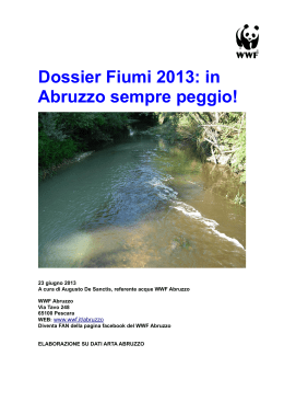 Dossier Fiumi 2013: in Abruzzo sempre peggio!