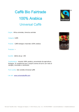 Caffè Bio Fairtrade 100% Arabica da gr