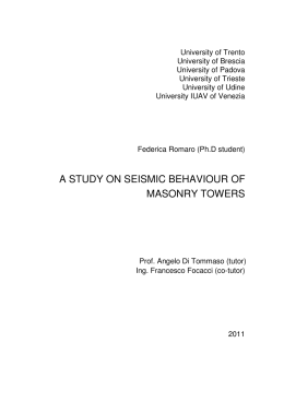 a study on seismic behaviour of masonry towers - Unitn