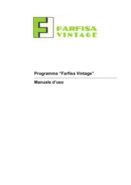 Programma “Farfisa Vintage” Manuale d`uso