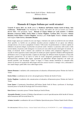 Manuale di Lingua Italiana per sordi stranieri - issr-istituto