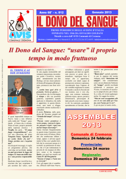 "Il Dono del Sangue" n° 812 - Gennaio 2013