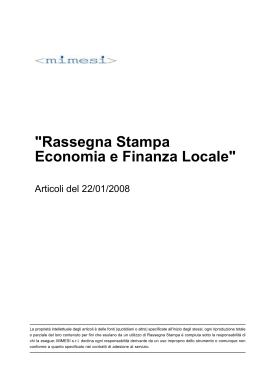 "Rassegna Stampa Economia e Finanza Locale"