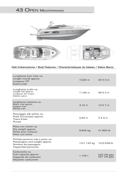 Dati Imbarcazione / Boat Features / Characteristiques du bateau