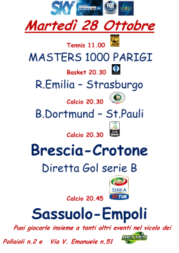 Brescia Sassuolo Brescia-Crotone Sassuolo
