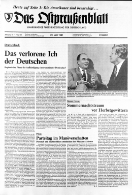 Folge 30 vom 25.07.1981 - Archiv Preussische Allgemeine Zeitung