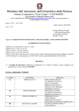 Decreto nomine Cons. interclasse-intersezione 2014-15