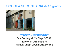 SCUOLA SECONDARIA di 1^ grado “Berto Barbarani”