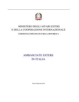 AMBASCIATE ESTERE IN ITALIA - Ministero degli Affari Esteri