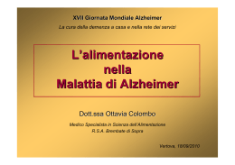 L`alimentazione nella Malattia di Alzheimer