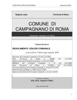 Regolamento edilizio comunale - Comune di Campagnano di Roma