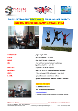 ENGLISH BOOSTING CAMP! ESTATE 2014
