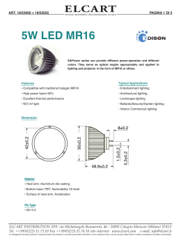 5W LED MR16 - Elcart Distribution S.p.A.