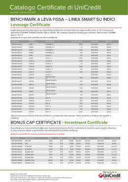 Catalogo Certificate di UniCredit