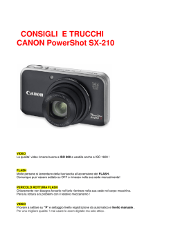 CONSIGLI E TRUCCHI CANON PowerShot SX-210