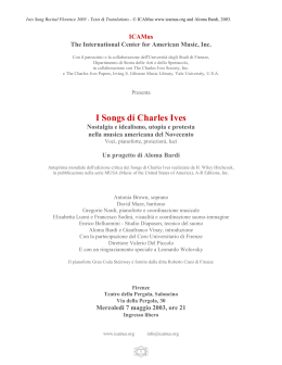 Charles Ives Song Recital, Florence 2003