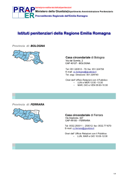 Istituti penitenziari della Regione Emilia Romagna