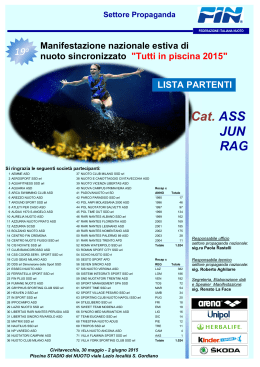 Lista partenti - Federazione Italiana Nuoto