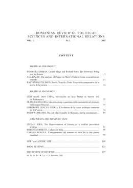 Romanian Review of Political Sciences and International Relations