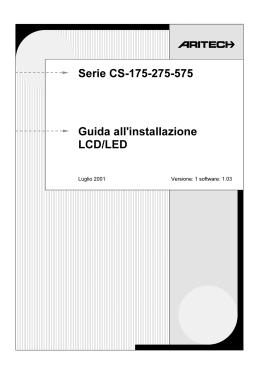Serie CS-175-275-575 Guida all`installazione LCD/LED