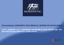 Convenzione ISOKINETIC FIFA MEDICAL CENTRE OF