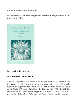 M. Grazia Lenisa – La Rosa indigesta (Rosaria di Donato)