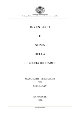inventario - Biblioteca Riccardiana