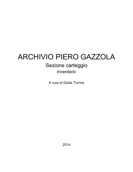 Inventario - AAPG - Associazione Archivio Piero Gazzola