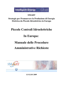 Piccole Centrali Idroelettriche In Europa: Manuale delle Procedure