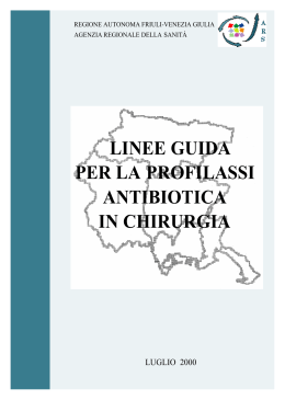 "Linee guida per la profilassi antibiotica in chirurgia" (pdf 249