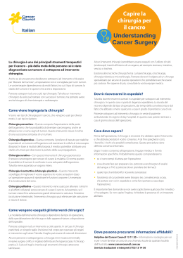 Capire la chirurgia per il cancro Understanding Cancer Surgery