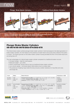 Plunger Brake Master Cylinders BRAKE PARTS