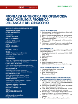 profilassi antibiotica perioperatoria nella chirurgia protesica