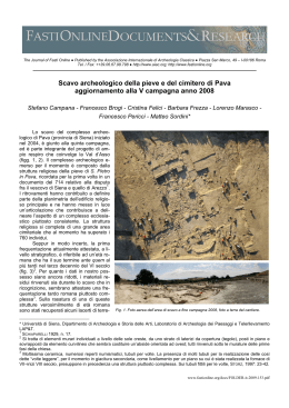 Scavo archeologico della pieve e del cimitero di Pava