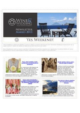 Newsletter Wine&Wedding – Marzo 2013