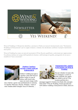 Newsletter Wine&Wedding – Gennaio 2013